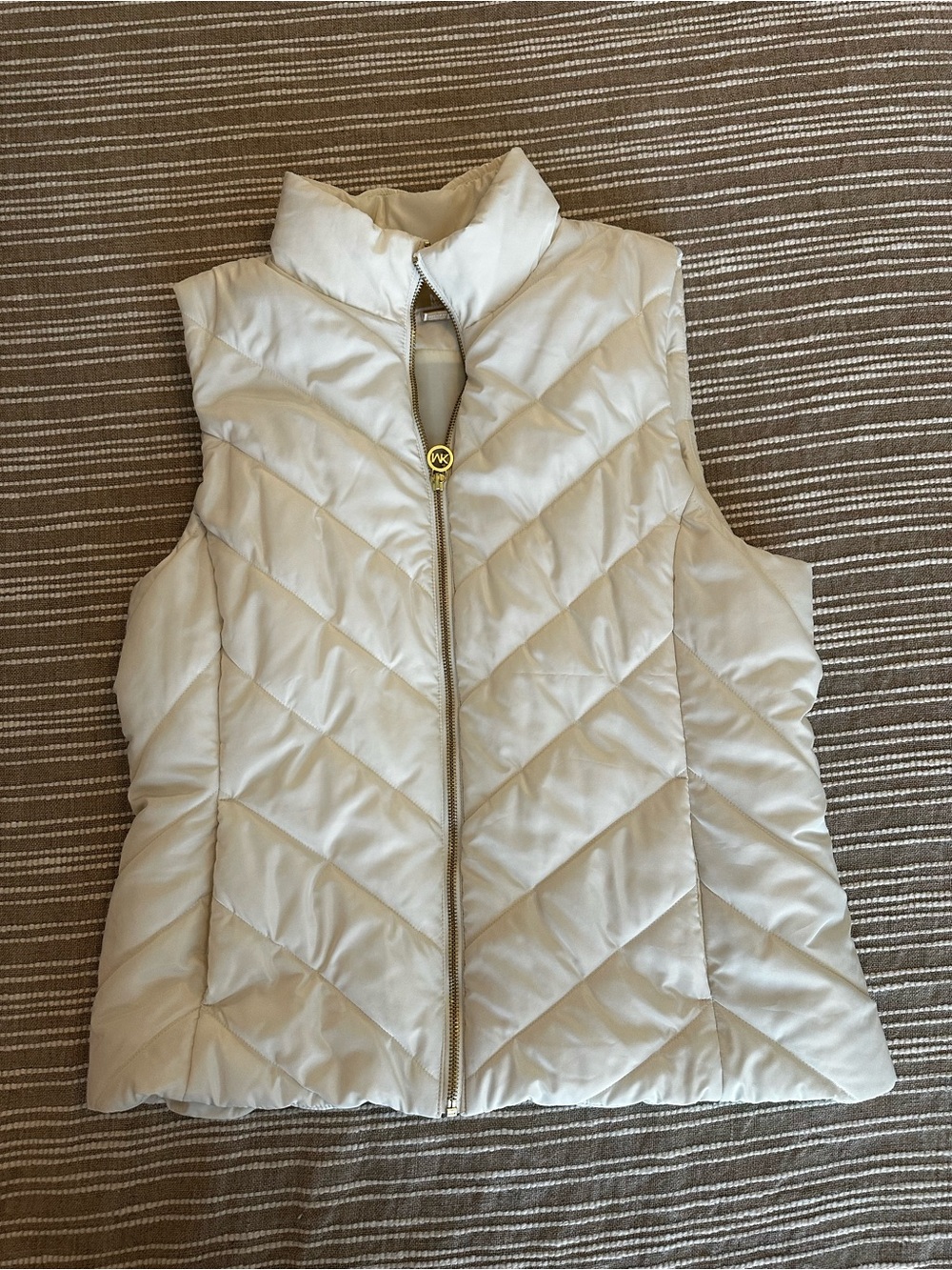 Michael Michael Kors Cream Quilted Puffer Vest